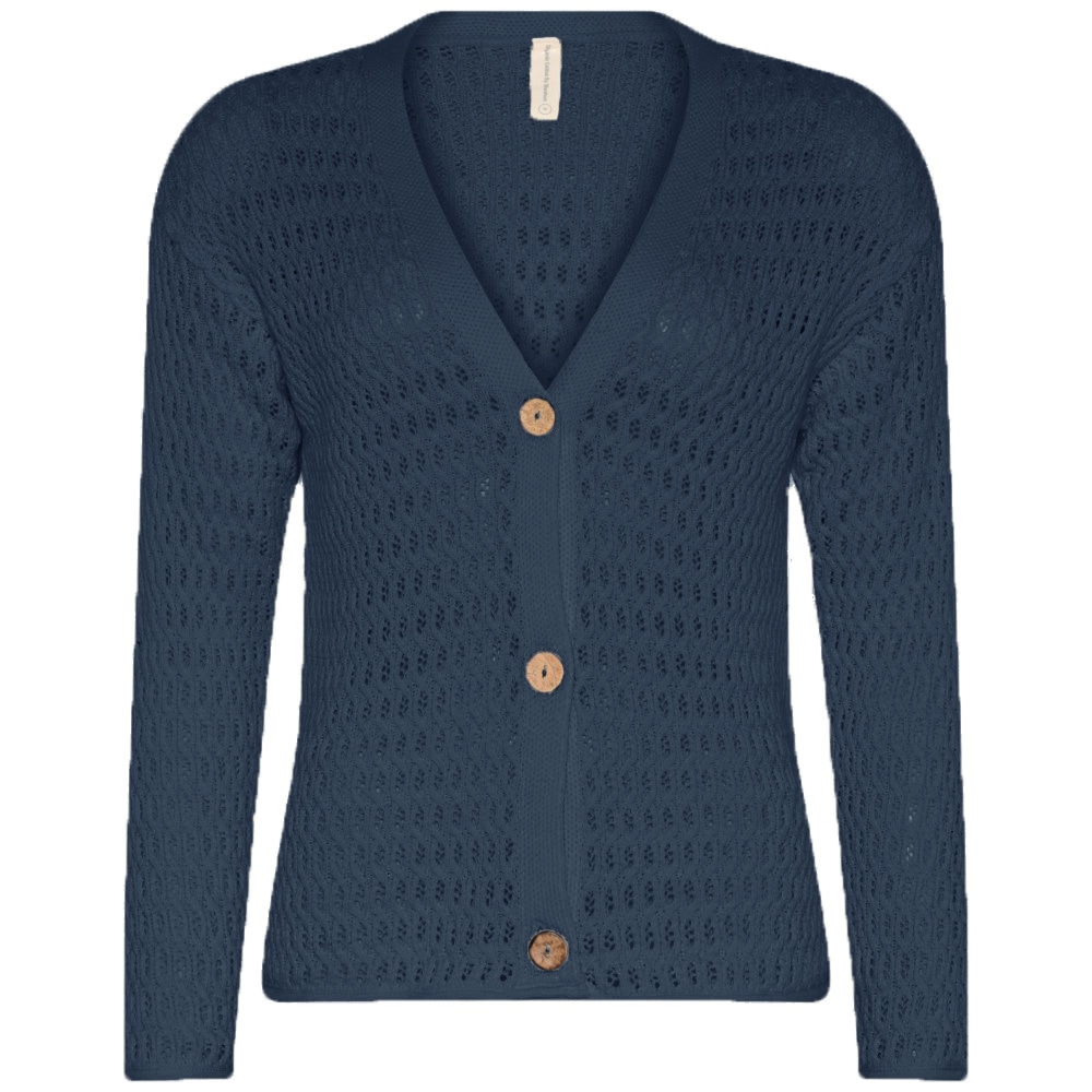 Skovhuus Kvinde Strik Cardigan Blue XXL