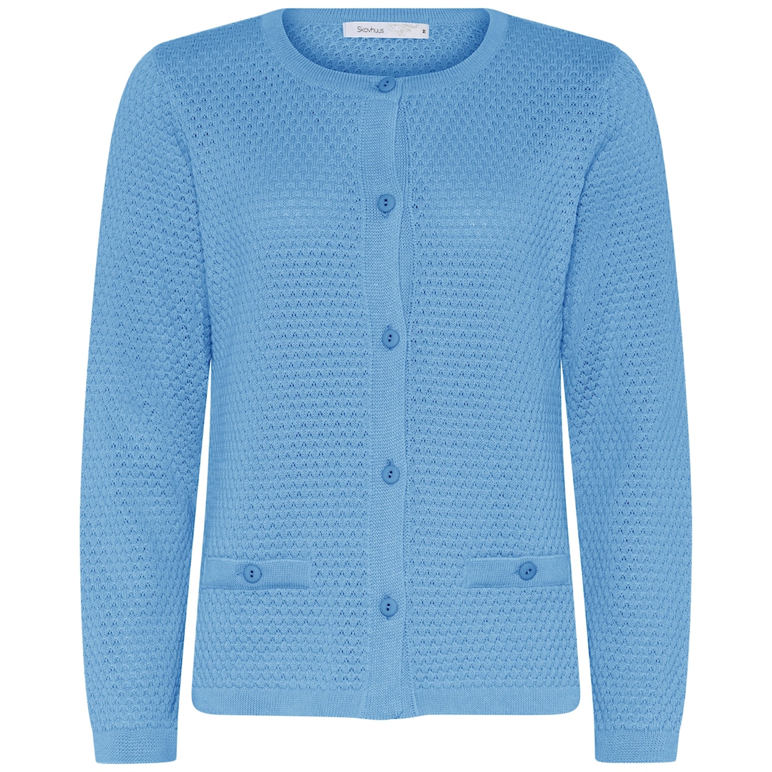 Skovhuus Kvinde Strik Cardigan Pool Blue XXL