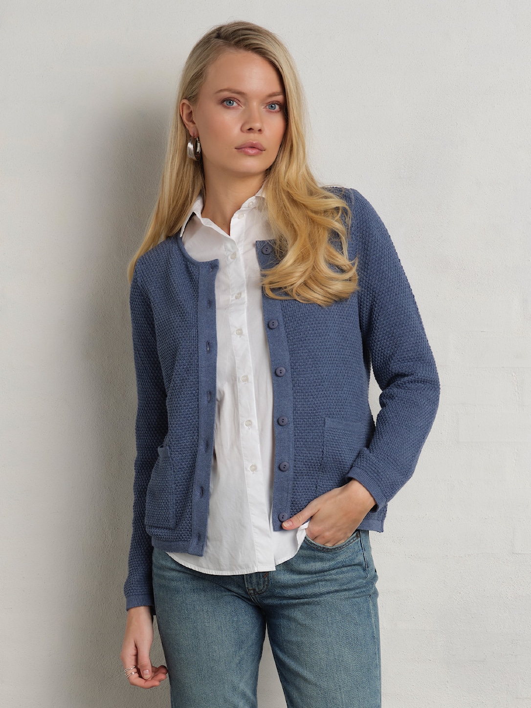 Skovhuus Kvinde Isabella Cardigan Blue Melange L