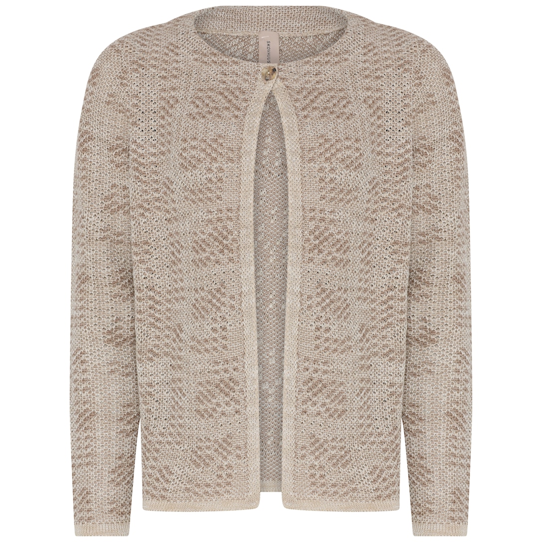Skovhuus Kvinde Strik Cardigan Bark Beige Xxl