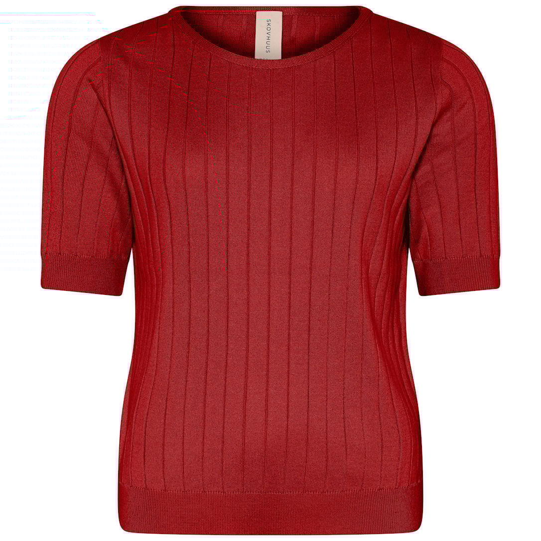 Skovhuus Kvinde T-shirt i Strik Roccoco Red XXL