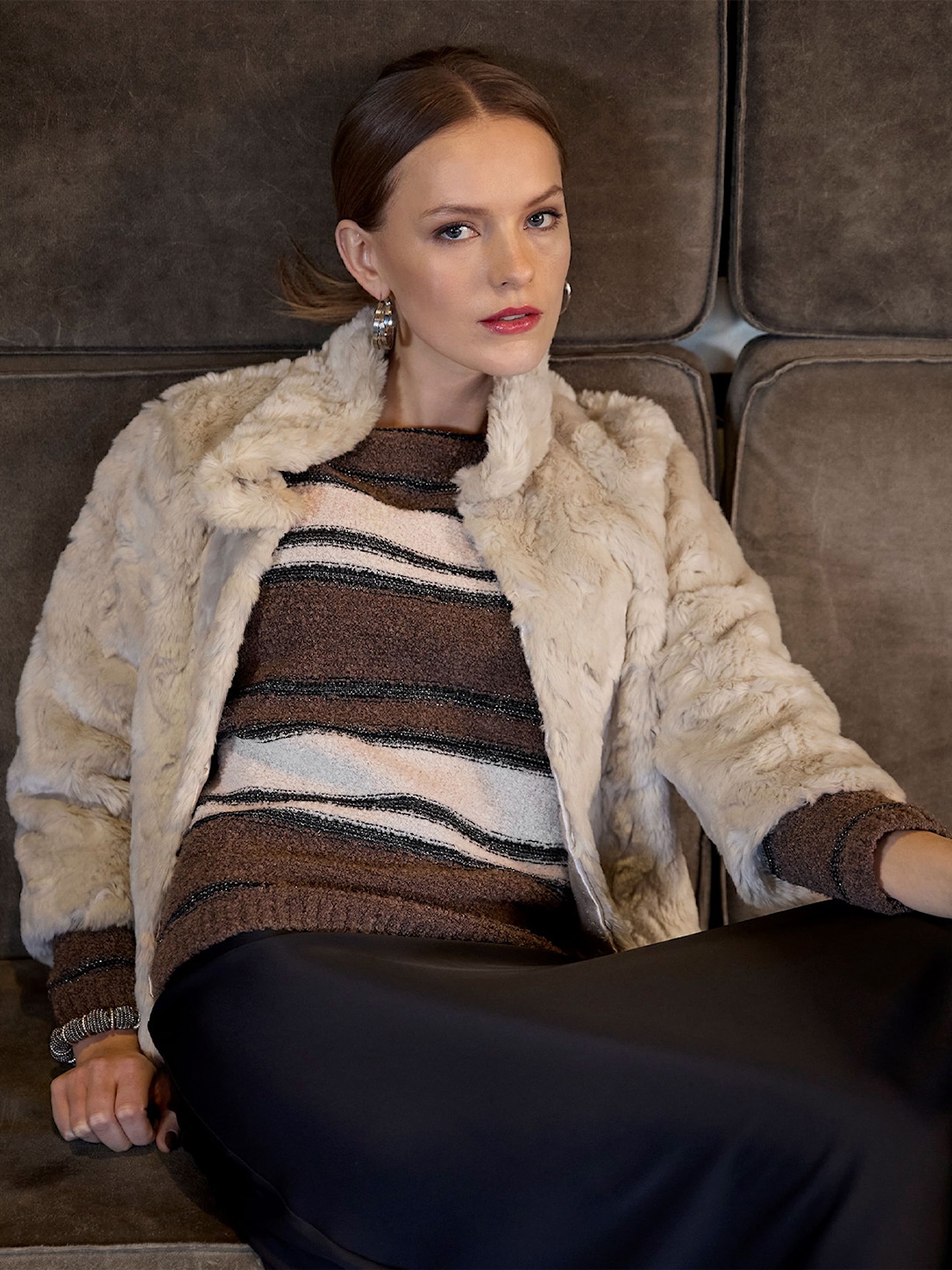 Skovhuus Kvinde Martine Striktrøje Chestnut Brown S