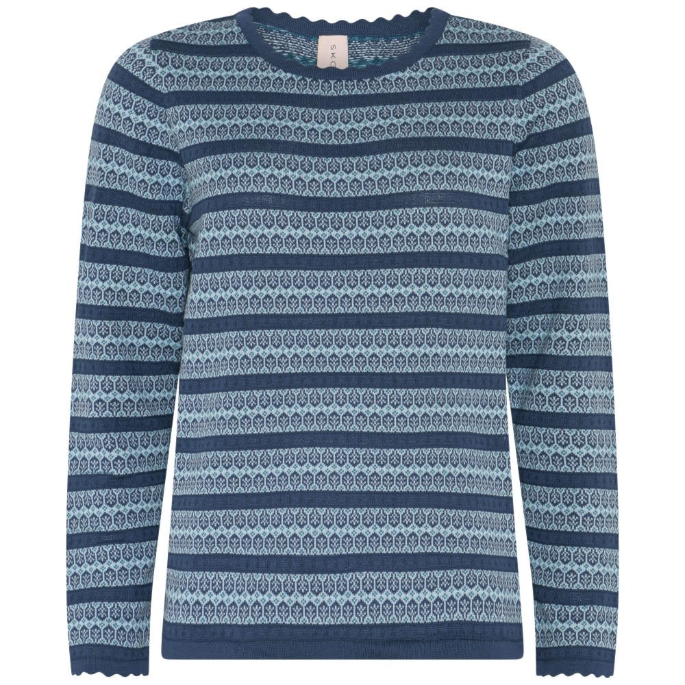 Skovhuus Kvinde Sigrid Strikbluse Jeans Blue M