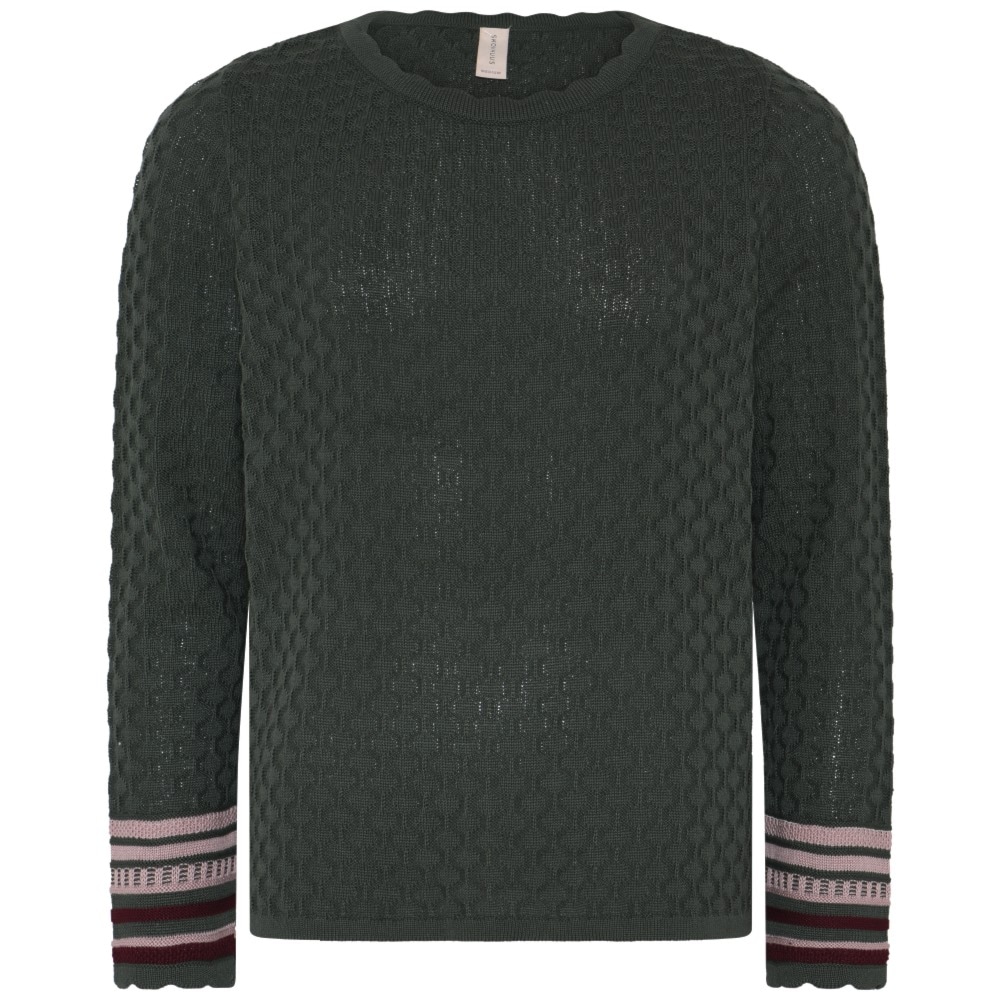 Skovhuus Kvinde Carita Strikbluse Agave Green XXXL