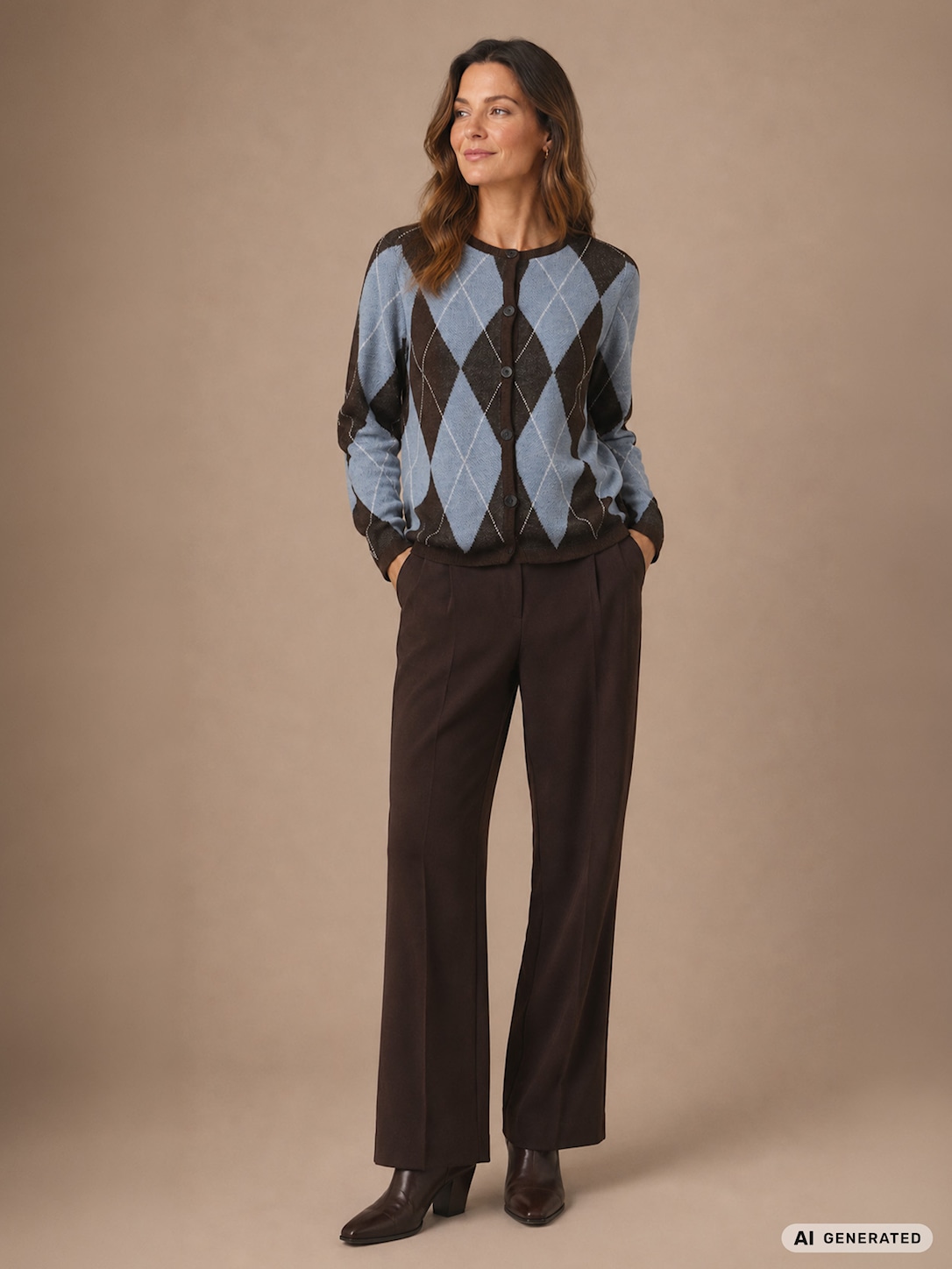 Skovhuus Kvinde Mille Strik Cardigan Soil Brown L
