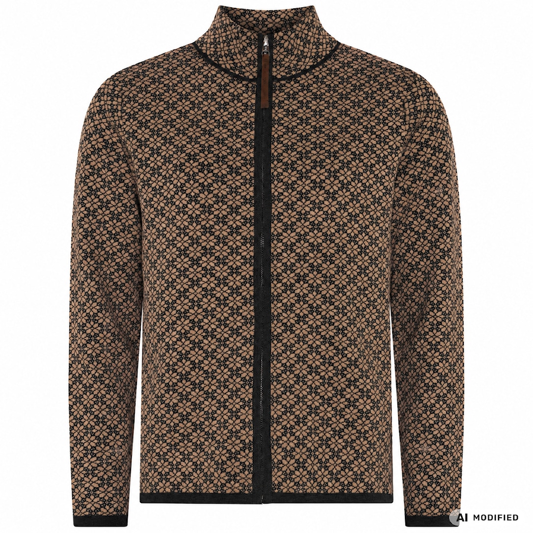 Skovhuus Kvinne Strikket Cardigan Black/Camel Beige M